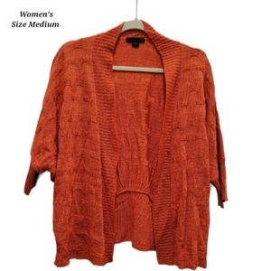 Short Sleeve Cardigan Sweater Open Front Women Size M